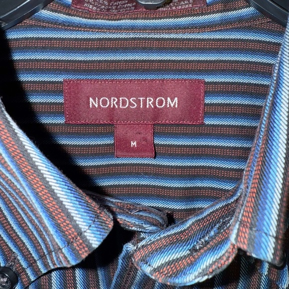 Nordstrom Classic Dress Shirt - Smart-Care Long Sleeve - Striped - Size - Medium - Picture 6 of 12